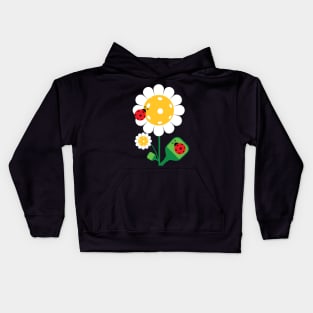 Pickleball - cute daisies with lady bird Kids Hoodie